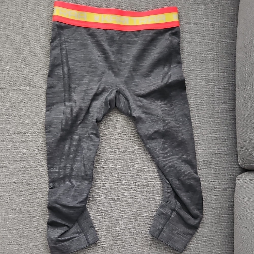 Kari Traa, Medium, Blue Legging With Neon Pink/Yellow band